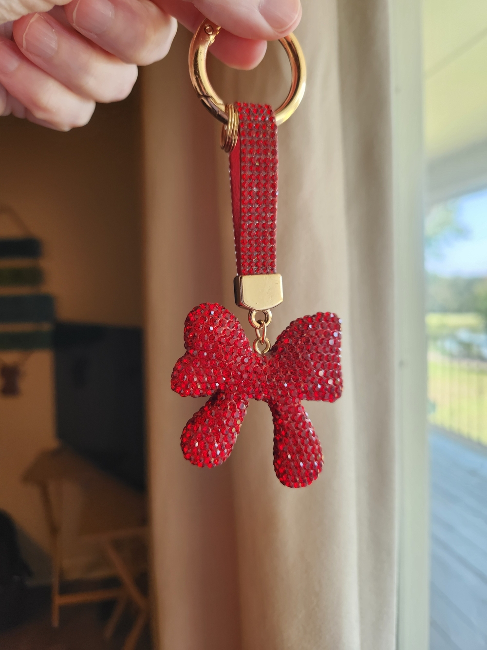 Red Bow Keychain Charm for Women Bags